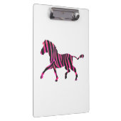Zebra-Silhouette Schwarz und Heiß-Rosa Klemmbrett (Rechts)