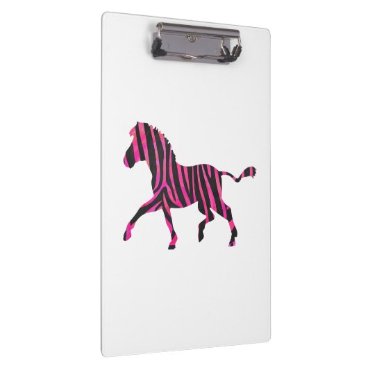 Zebra-Silhouette Schwarz und Heiß-Rosa Klemmbrett (Rechts)
