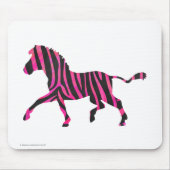 Zebra-Silhouette Schwarz und Heiß-Rosa Mousepad (Vorne)