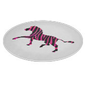 Zebra-Silhouette Schwarz und Heiß-Rosa Schneidebrett (Ecke)