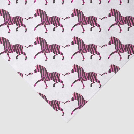 Zebra-Silhouette Schwarz und Heiß-Rosa Seidenpapier (Ausschnitt)