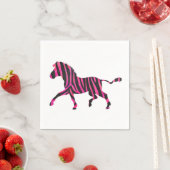Zebra-Silhouette Schwarz und Heiß-Rosa Serviette (Beispiel)
