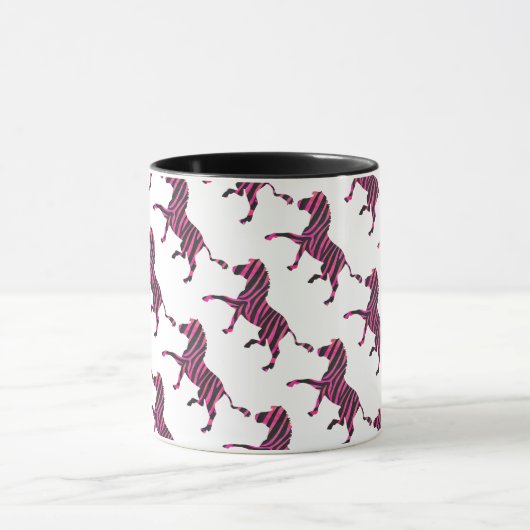 Zebra-Silhouette Schwarz und Heiß-Rosa Tasse (Zentrum)