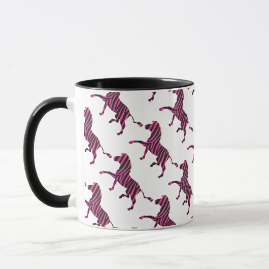 Zebra-Silhouette Schwarz und Heiß-Rosa Tasse (Links)