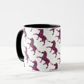Zebra-Silhouette Schwarz und Heiß-Rosa Tasse (Vorderseite Links)