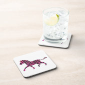 Zebra-Silhouette Schwarz und Heiß-Rosa Untersetzer (Rechte Seite)