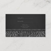 Zebra Silver Sparkle Glam Chic Weiterempfehlen Empfehlungskarte (Rückseite)