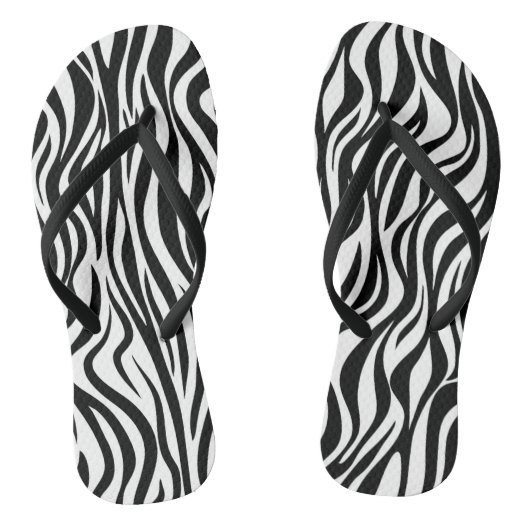 Zebra Skin Print Flip Flops Badesandalen (Fußbett)