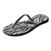 Zebra Skin Print Flip Flops Badesandalen (Schrägansicht)