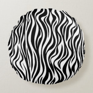 Zebra Skin Print Round Pillow Rundes Kissen