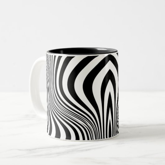 Zebra Skin Print Texture Pattern-88488 Zweifarbige Tasse (Vorderseite Links)
