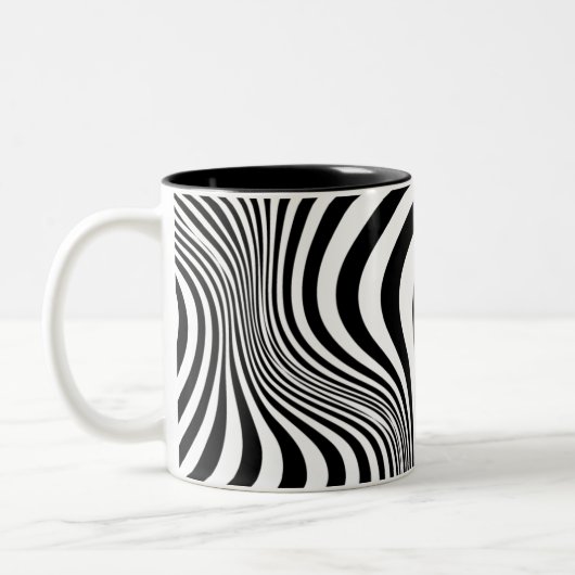 Zebra Skin Print Texture Pattern-88488 Zweifarbige Tasse (Links)