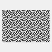 Zebra Skin Textur Streifen schwarz und weiß Geschenkpapier Set (Vorderseite 3)