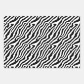 Zebra Skin Textur Streifen schwarz und weiß Geschenkpapier Set (Vorderseite 2)