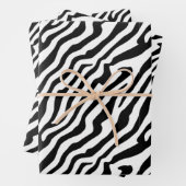 Zebra Skin Textur Streifen schwarz und weiß Geschenkpapier Set (Beispiel)
