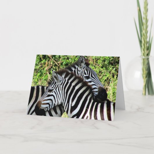 Zebra Snuggles Karte (Vorderseite)