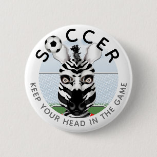 Zebra Soccer Player Inspiration Button