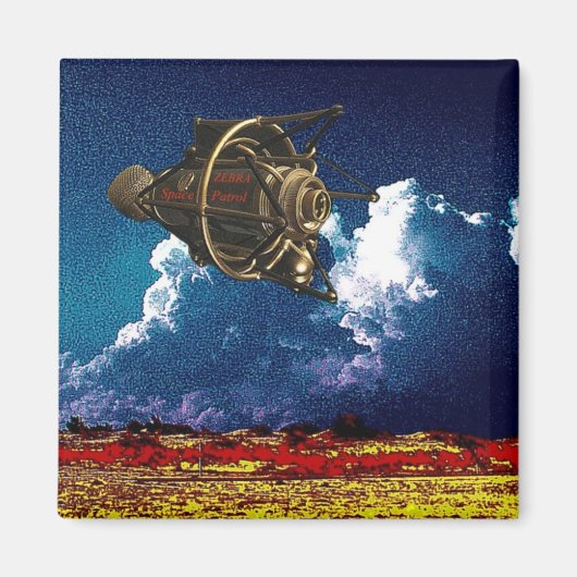 Zebra Space Patrol Magnet (Vorne)