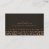 Zebra Sparkle Brown Gold Glam Chic Elegante Bling Visitenkarte (Rückseite)