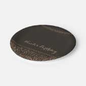 Zebra Sparkle Brown Gold Glam Chic Elegantes Party Pappteller (Schrägansicht)