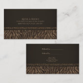 Zebra Sparkle Brown Gold Glam Chic Empfehlungskarte (Vorne/Hinten)