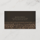 Zebra Sparkle Brown Gold Glam Chic Empfehlungskarte (Vorderseite)