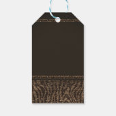 Zebra Sparkle Brown Gold Glam Chic Gastgeschenk Geschenkanhänger (Rückseite)