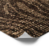 Zebra Sparkle Brown Gold Glam Chic Party Banner Poster (Ecke)