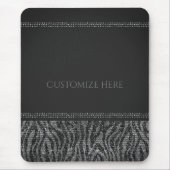 Zebra Sparkle Sequins Glam Chic Moderner Glamour Mousepad (Vorne)