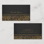 Zebra Sparkle Sequins Glam Chic Modernes Elegantes Visitenkarte (Vorne/Hinten)