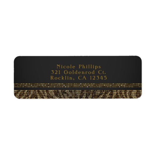 Zebra Sparkle Sequins Glam Chic Party Einladung (Vorne)