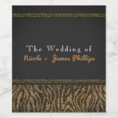 Zebra Sparkle Sequins Glam Chic Weinmarken Weinetikett (Einzelnes Label)