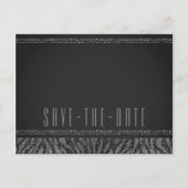Zebra Sparkle Silver & Black Glam Save the Date Ankündigungspostkarte (Vorderseite)