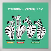 Zebra Species Art Poster (Vorne)