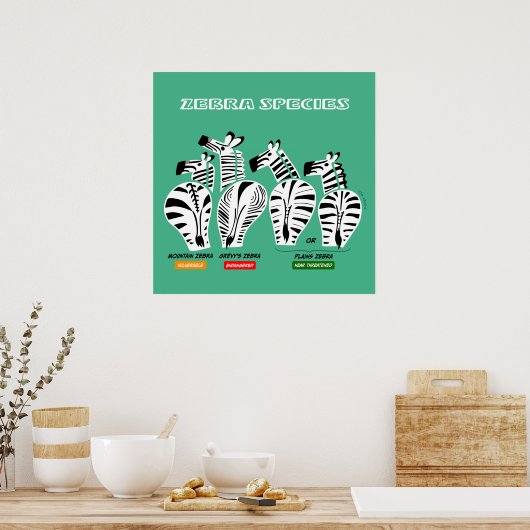 Zebra Species Art Poster (Küche)