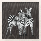 Zebra Spiel Glasuntersetzer (Vorderseite)