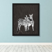 Zebra Spiel Leinwanddruck (Insitu (Holzboden))