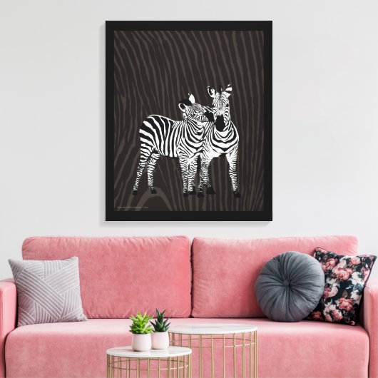 Zebra Spiel Leinwanddruck (Insitu (Wohnzimmer))