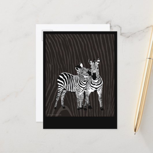 Zebra Spiel Postkarte (Vorderseite/Rückseite Beispiel)