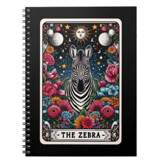 Zebra Spirit Tarot Card Notebook Notizblock (Vorderseite)