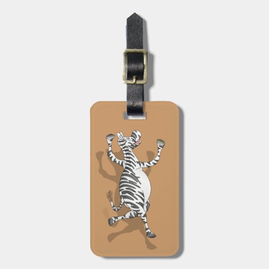 Zebra springt vor Freude Gepäckanhänger (Vorderseite vertikal)
