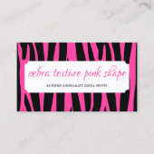 Zebra Sprinkles Textur Pink Form Rahmen Visitenkarte (Vorderseite)