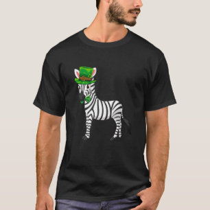 Zebra St Patrick's Day mit Leprechaun Hat Long T-Shirt