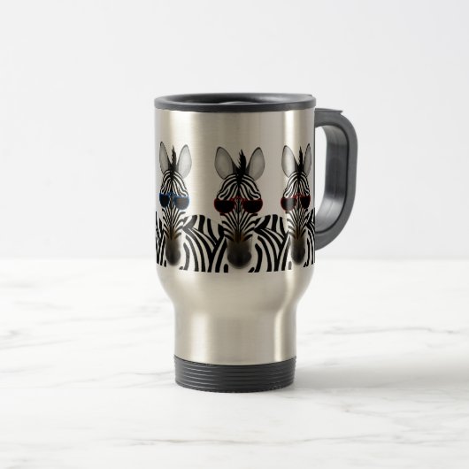 Zebra Stainless Steel 15 oz Tasse (VorderseiteRechts)