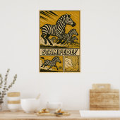 Zebra Stampede Retro Safari Kunst Poster (Küche)
