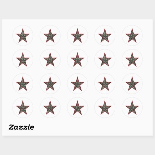 Zebra Star Stickers (Blatt)