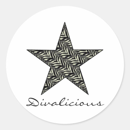Zebra Star Stickers (Vorderseite)