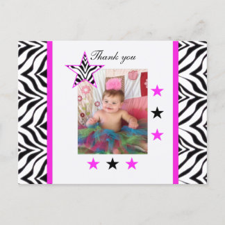 Zebra Stars: Bild: Danke Postcard Postkarte