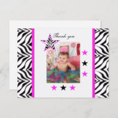Zebra Stars: Bild: Danke Postcard Postkarte (Vorne/Hinten)