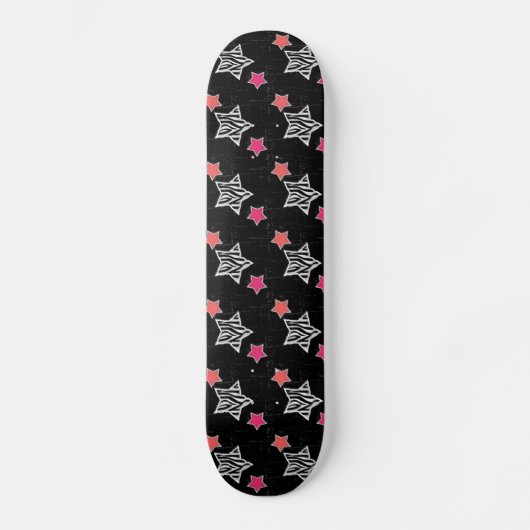 Zebra Stars Skateboard (Vorderseite)
